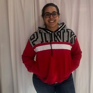 PINK VS MULTICOLORED HOODIE